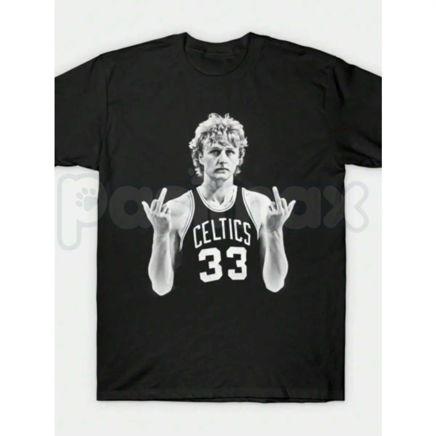 Larry Bird Retro 90s Graphic T-Shirt – Vintage Boston Basketball Men's Tee, Premium 100% Cotton Hardwood Legend Top, Soft Lived-In Heavyweight Sportswear Heritage Shirt, Made in USA