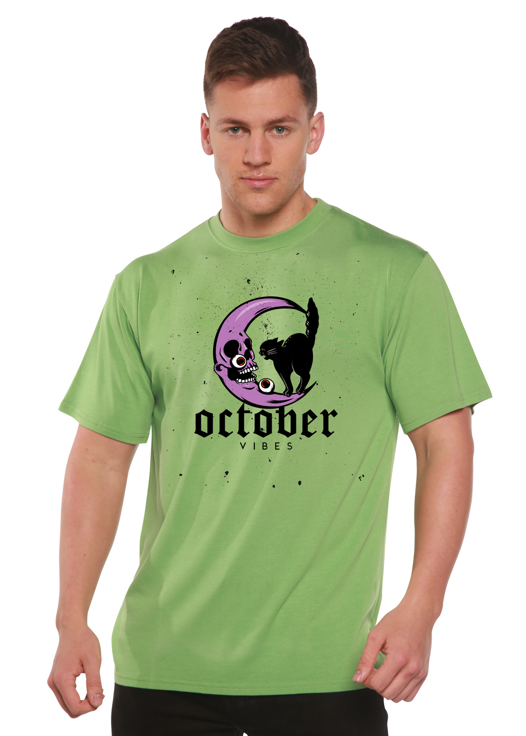 Spun Bamboo October Vibes Men's Bamboo Viscose/Organic Cotton Short Sleeve Graphic T-Shirt — lifestyle context