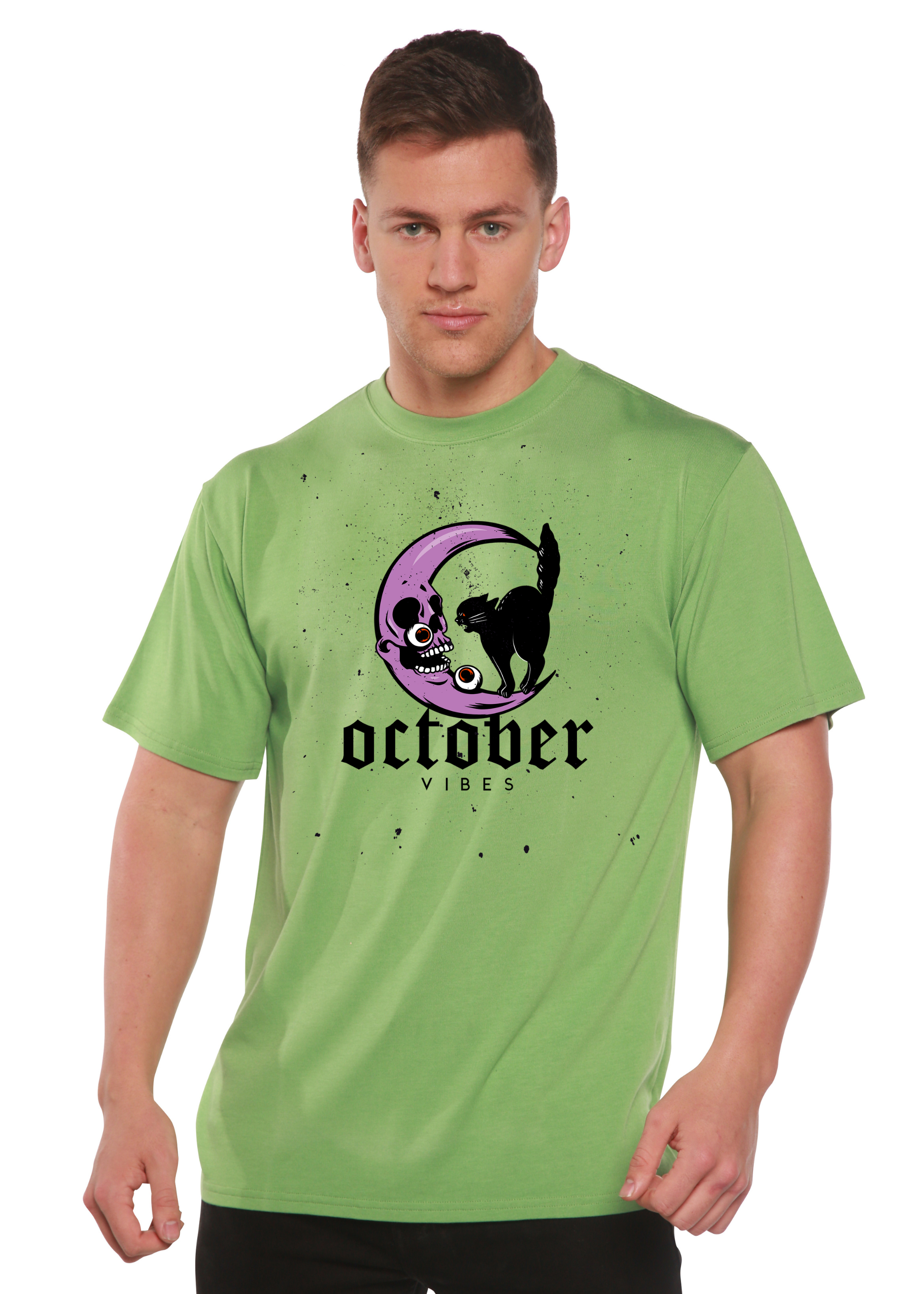 Spun Bamboo October Vibes Men's Bamboo Viscose/Organic Cotton Short Sleeve Graphic T-Shirt — lifestyle context