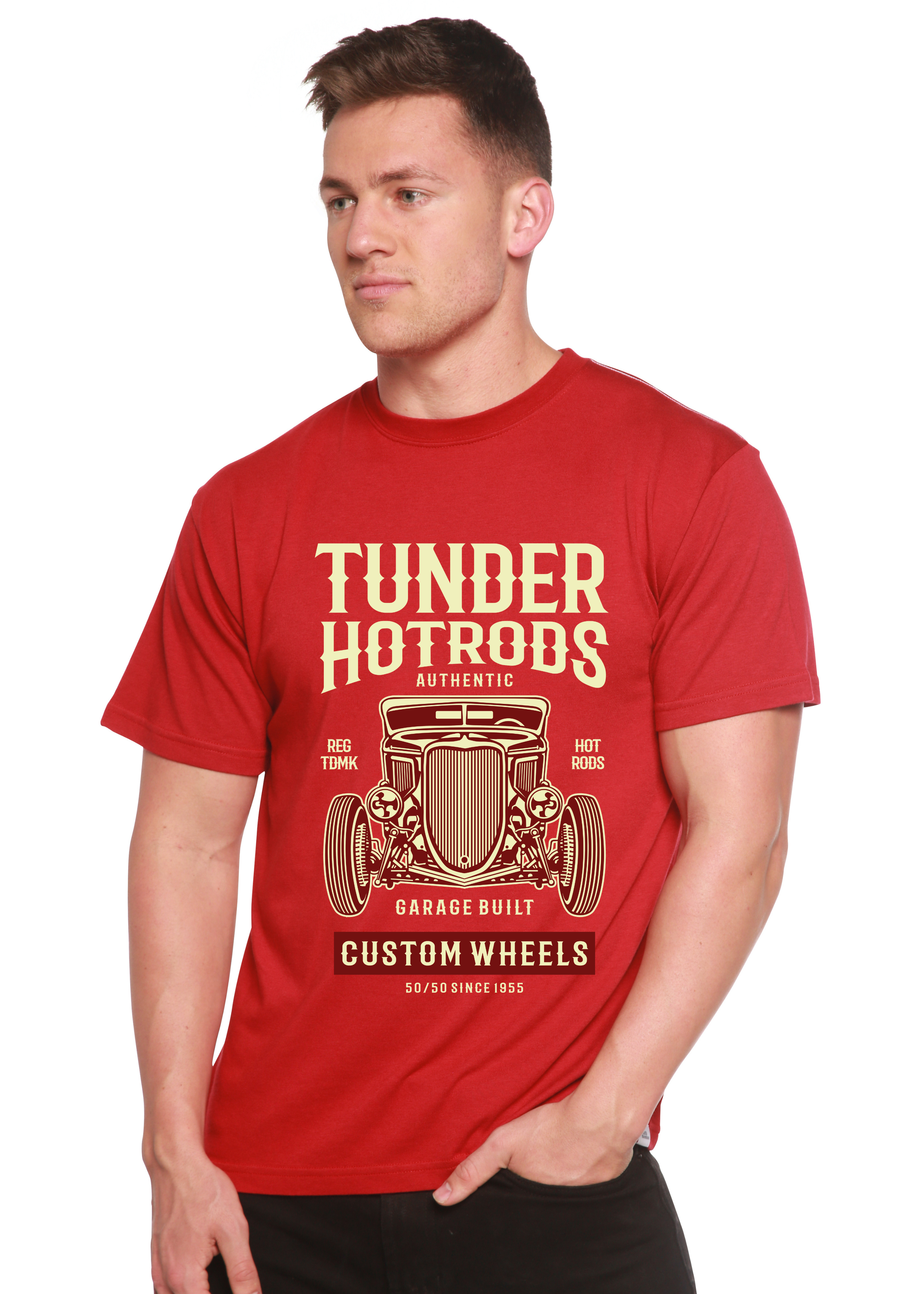 Spun Bamboo Thunder Hot Spun Bamboo® Men's Bamboo Viscose/Organic Cotton Short Sleeve Graphic T-Shirt — color detail