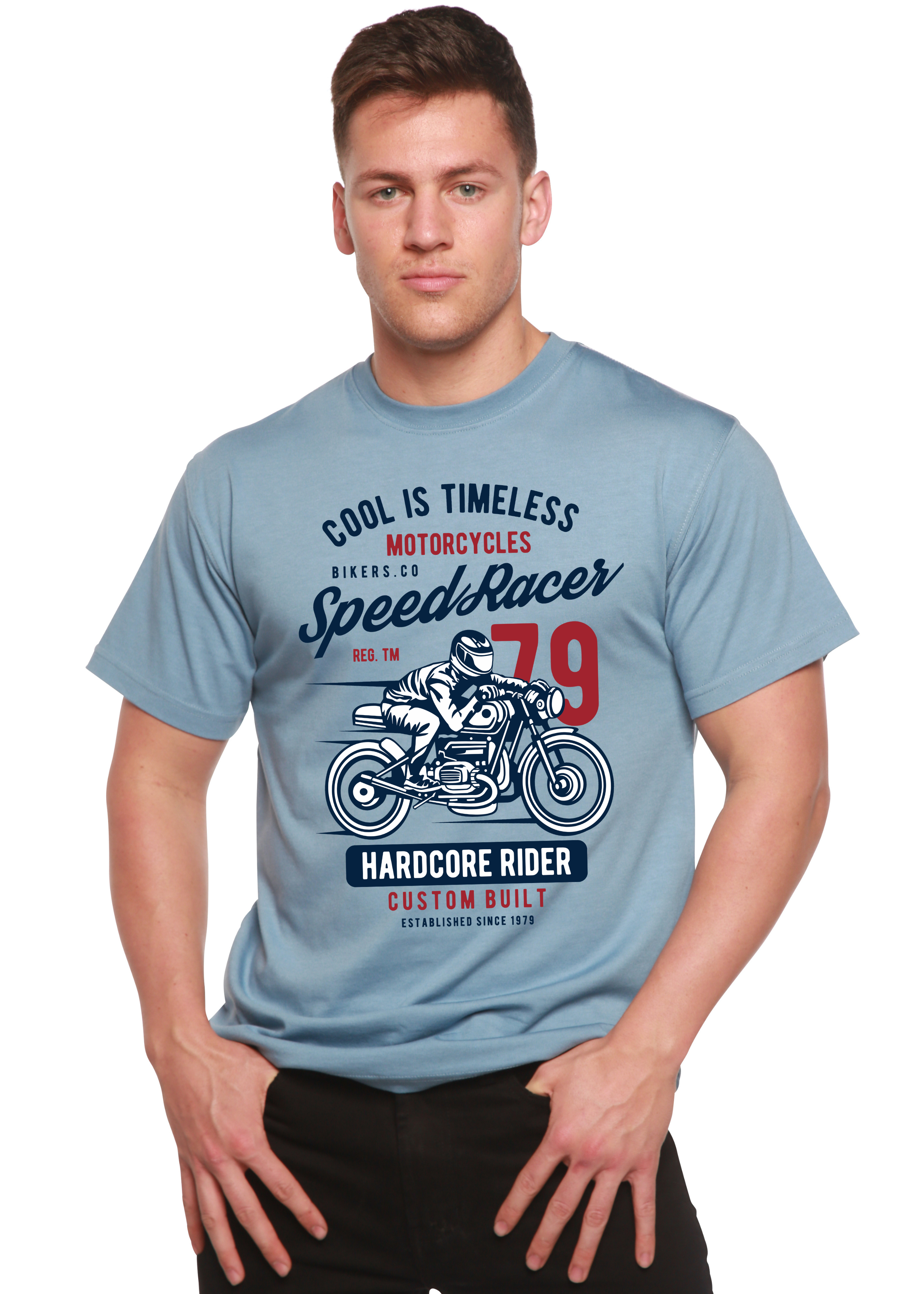 Spun Bamboo Speed Racer Spun Bamboo® Men's Bamboo Viscose/Organic Cotton Short Sleeve Graphic T-Shirt — size reference