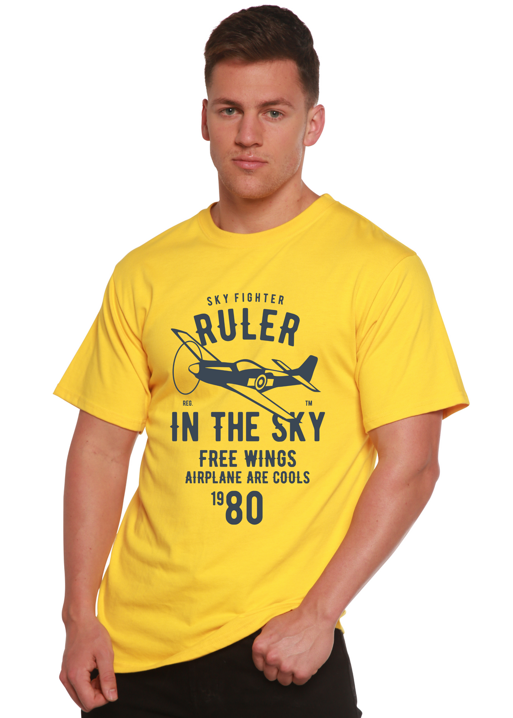 Spun Bamboo Ruler In The Sky Spun Bamboo® Men's Bamboo Viscose/Organic Cotton Short Sleeve Graphic T-Shirt — alternative angl