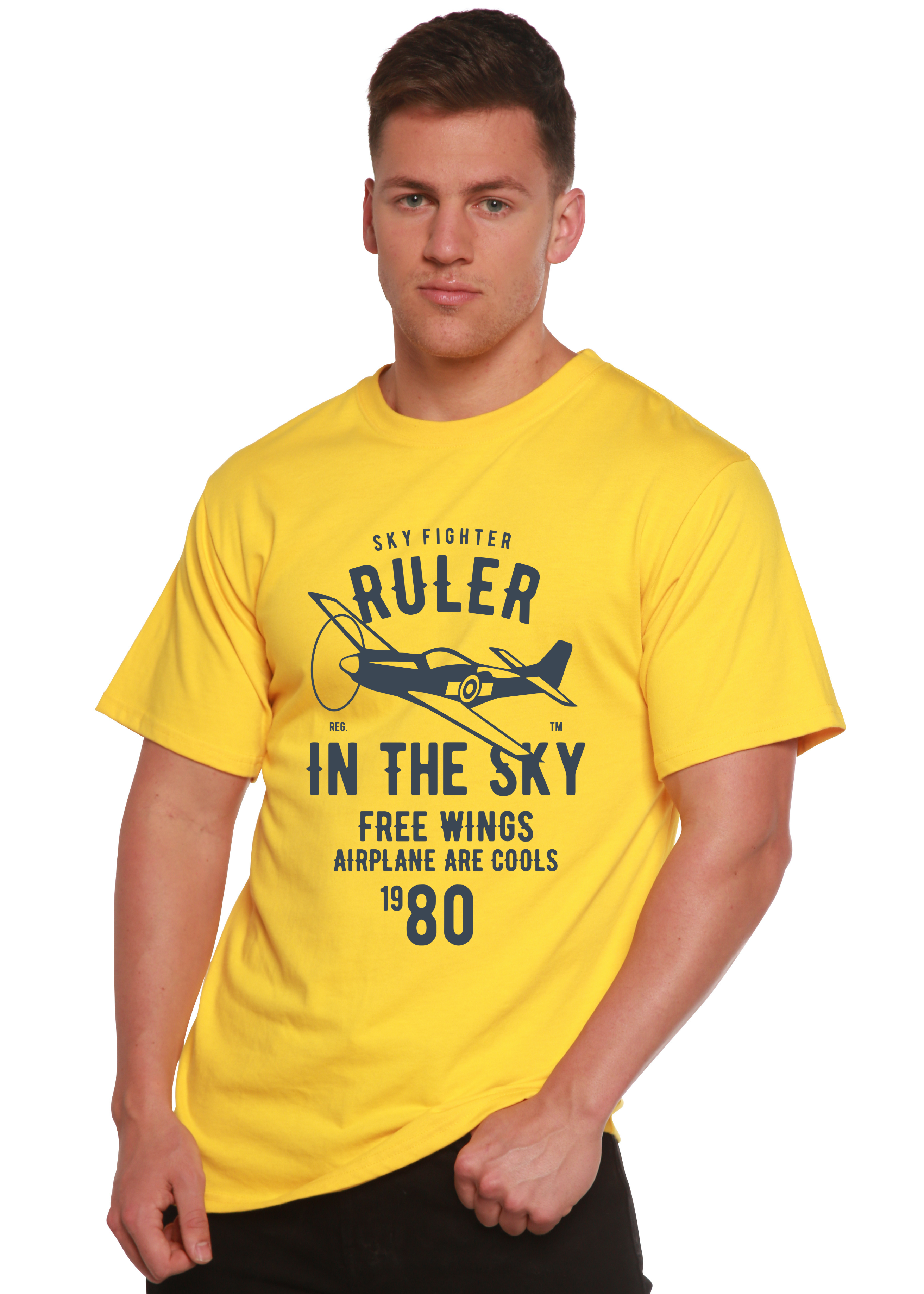 Spun Bamboo Ruler In The Sky Spun Bamboo® Men's Bamboo Viscose/Organic Cotton Short Sleeve Graphic T-Shirt — alternative angl