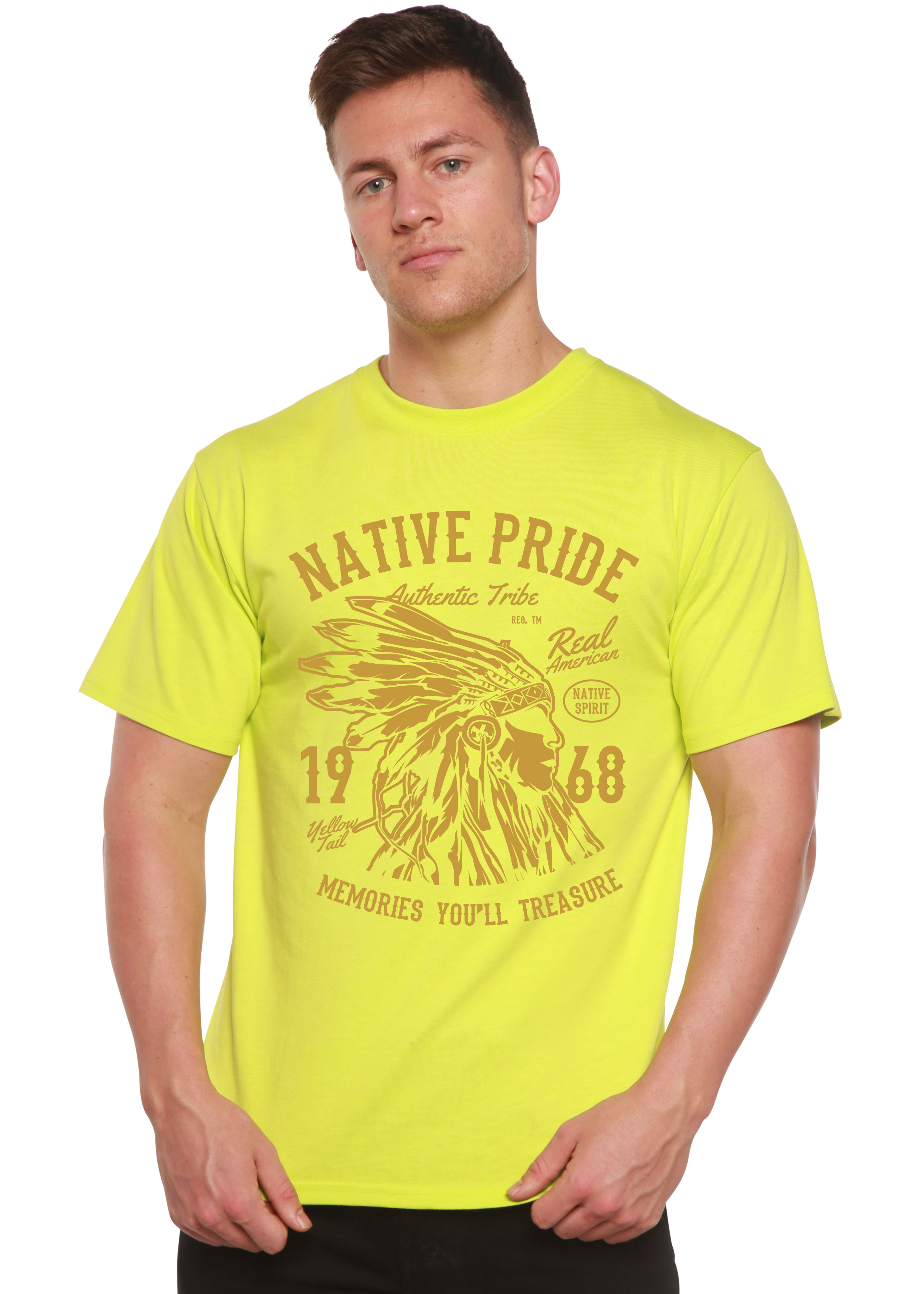 Spun Bamboo Native Pride Spun Bamboo® Men's Bamboo Viscose/Organic Cotton Short Sleeve Graphic T-Shirt — side view