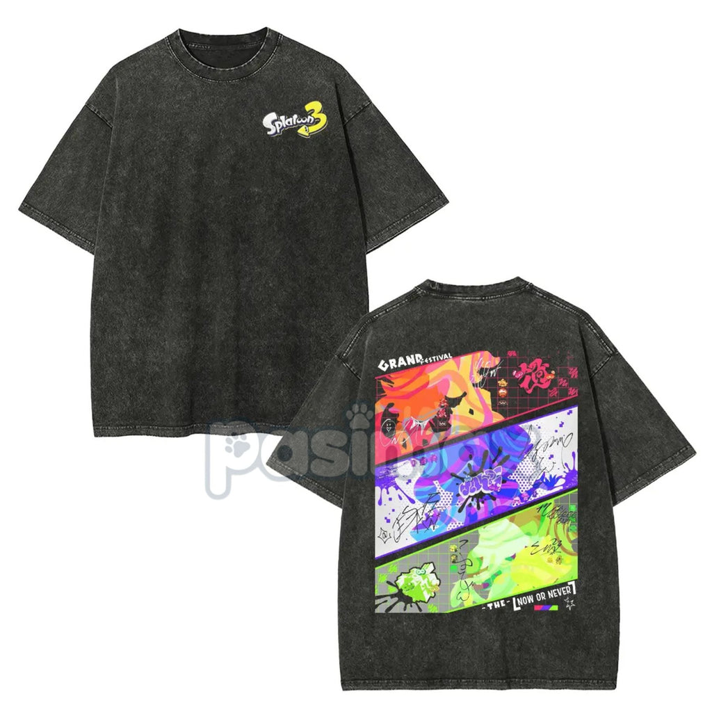 Pasimax Splatoon 3 Cotton Unisex Round Neck Anime T-Shirt — size reference