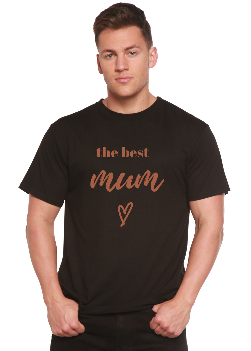 Spun Bamboo The Best Mum Unisex Bamboo Viscose/Organic Cotton Short Sleeve Graphic T-Shirt — fabric or material detail