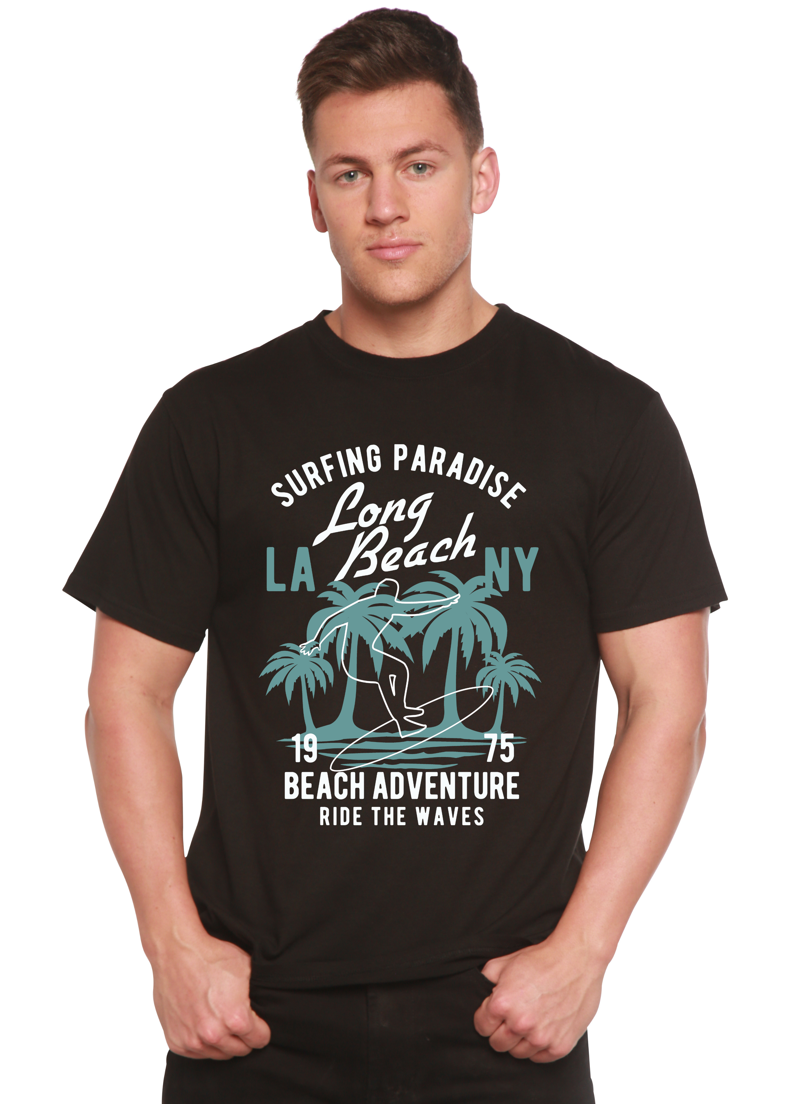 Spun Bamboo Beach Adventure Men's Bamboo Viscose/Organic Cotton Short Sleeve Graphic T-Shirt — main product shot