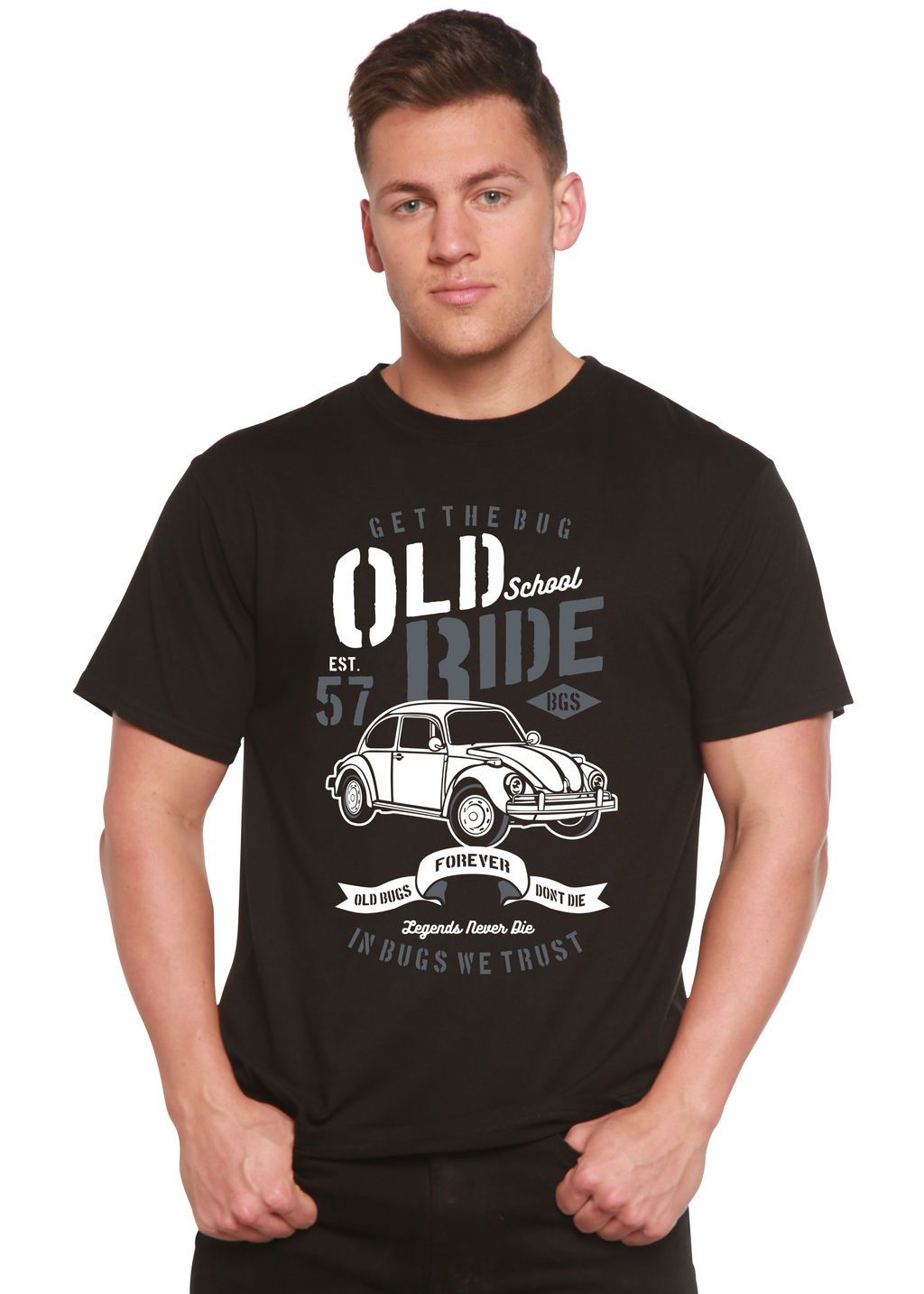 Spun Bamboo Old School Ride Spun Bamboo® Men's Bamboo Viscose/Organic Cotton Short Sleeve Graphic T-Shirt — main product shot