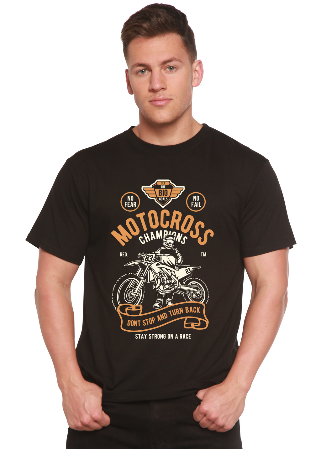 Spun Bamboo Motocross Champions Men's Bamboo Viscose/Organic Cotton Short Sleeve Graphic T-Shirt — main product shot