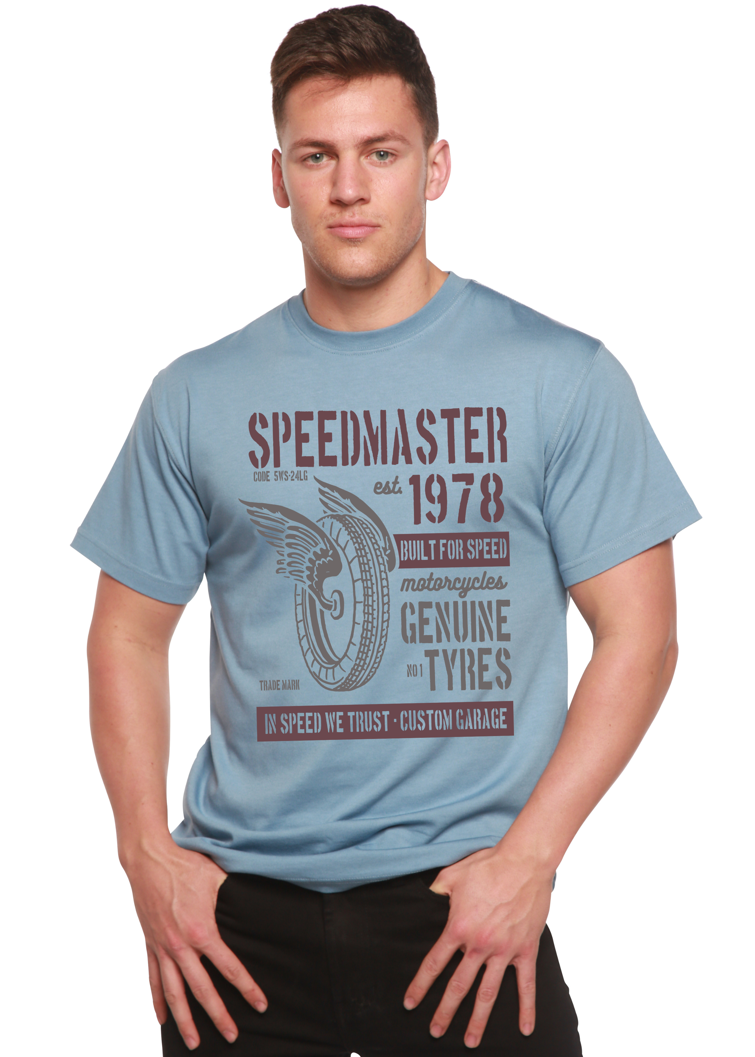 Spun Bamboo Speed Master Spun Bamboo® Men's Bamboo Viscose/Organic Cotton Short Sleeve Graphic T-Shirt — alternative angle