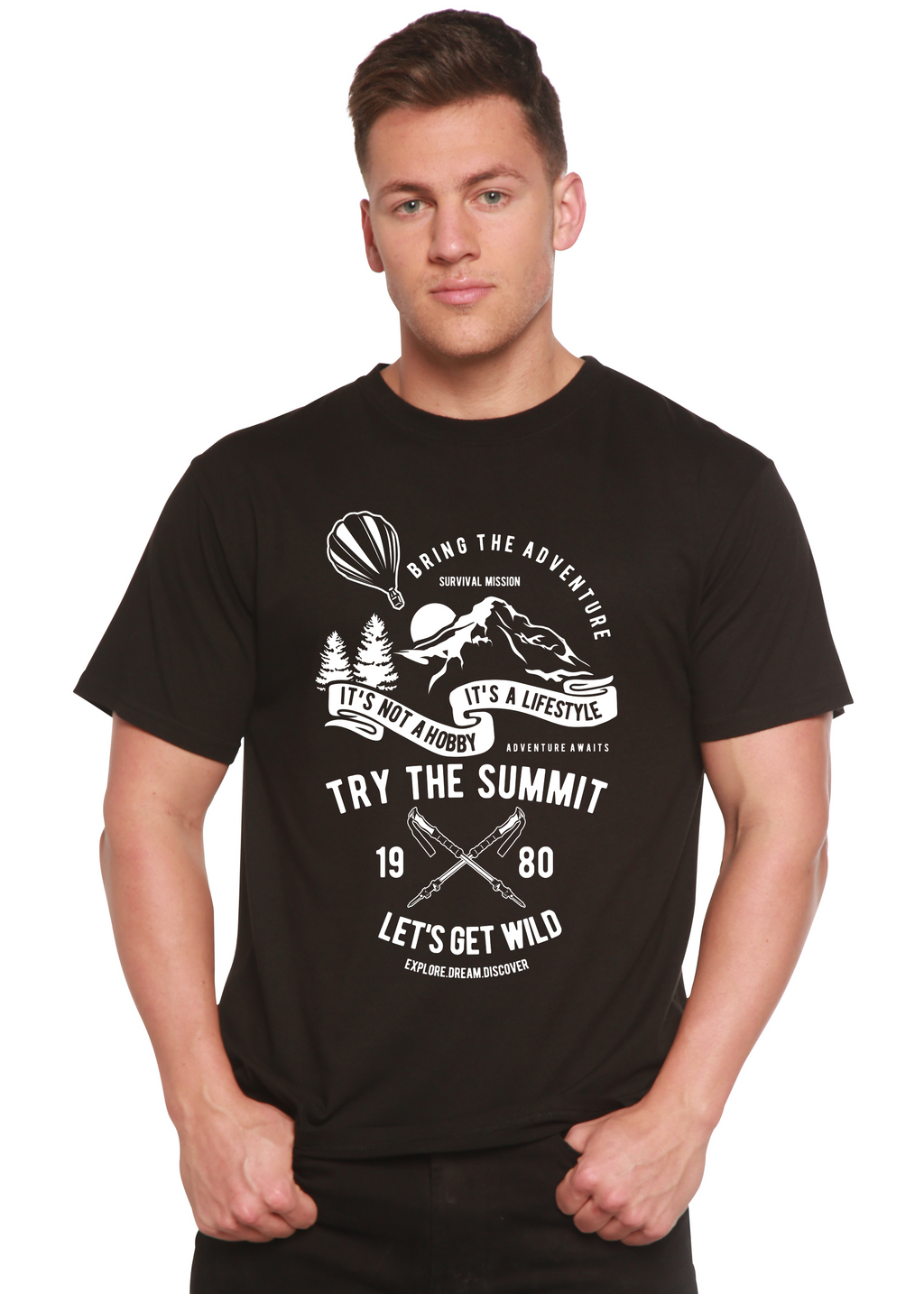 Spun Bamboo Try The Summit Spun Bamboo® Men's Bamboo Viscose/Organic Cotton Short Sleeve Graphic T-Shirt — main product shot
