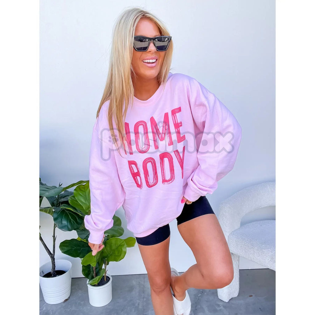 Pasimax "Homebody" Graphic Pullover Unisex Crewneck Sweatshirt – Cozy Lounge & Introvert Wear — alternative angle