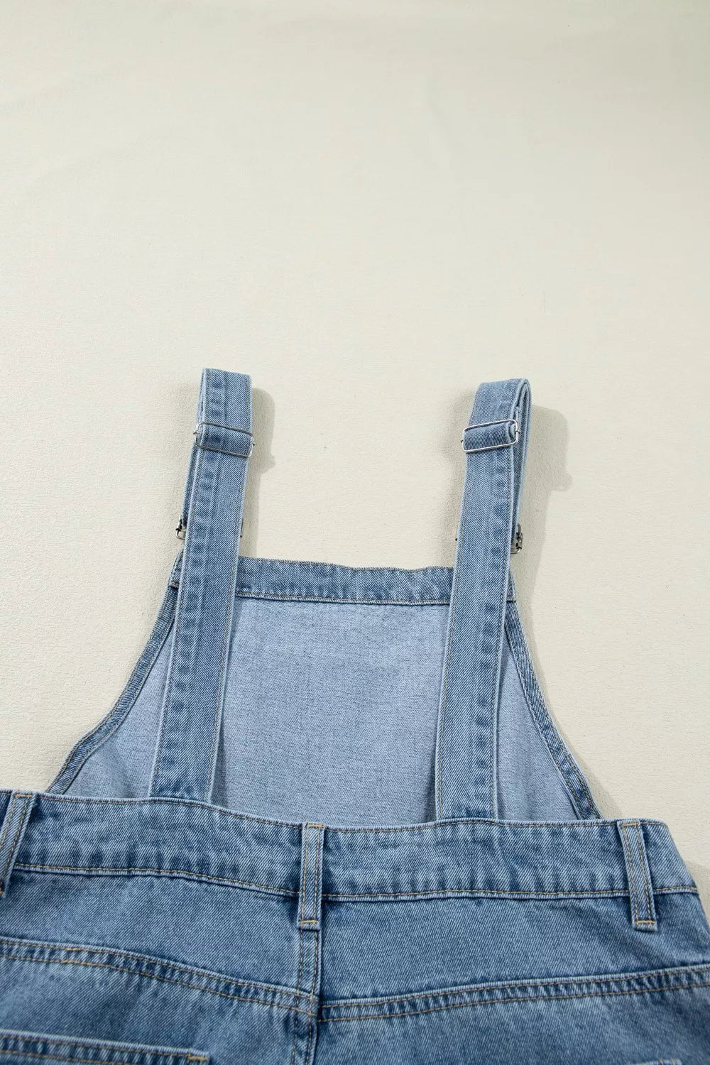 Pleated Wide Leg Retro Pocketed Denim Jumpsuit