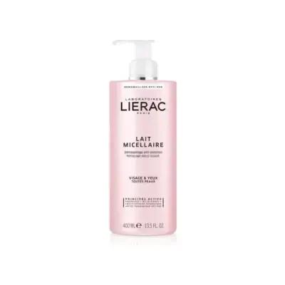 Lierac Paris Micellar Milk Double Cleanser 400ml - Gentle Skincare Makeup Removal for Sensitive Skin