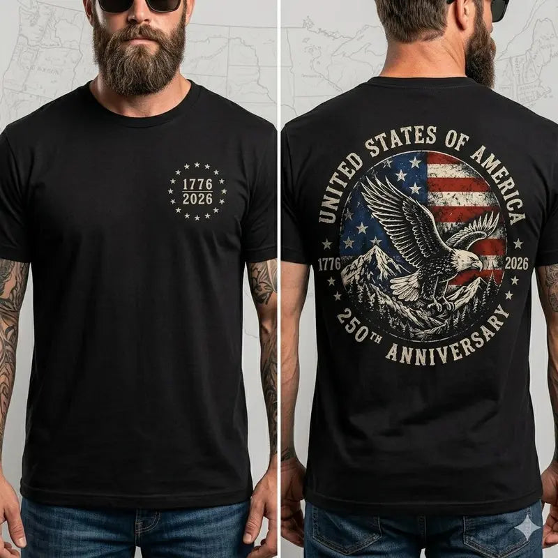 America 250 Patriotic Eagle T-Shirt – 1776–2026 Semi-Quincentennial Anniversary Commemorative Unisex Graphic Tee
