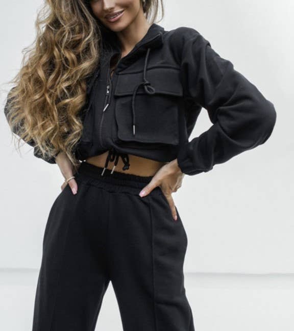 Pretty Little Patriot Pretty Little Patriot Black Jersey vibes sweatsuit — product category context