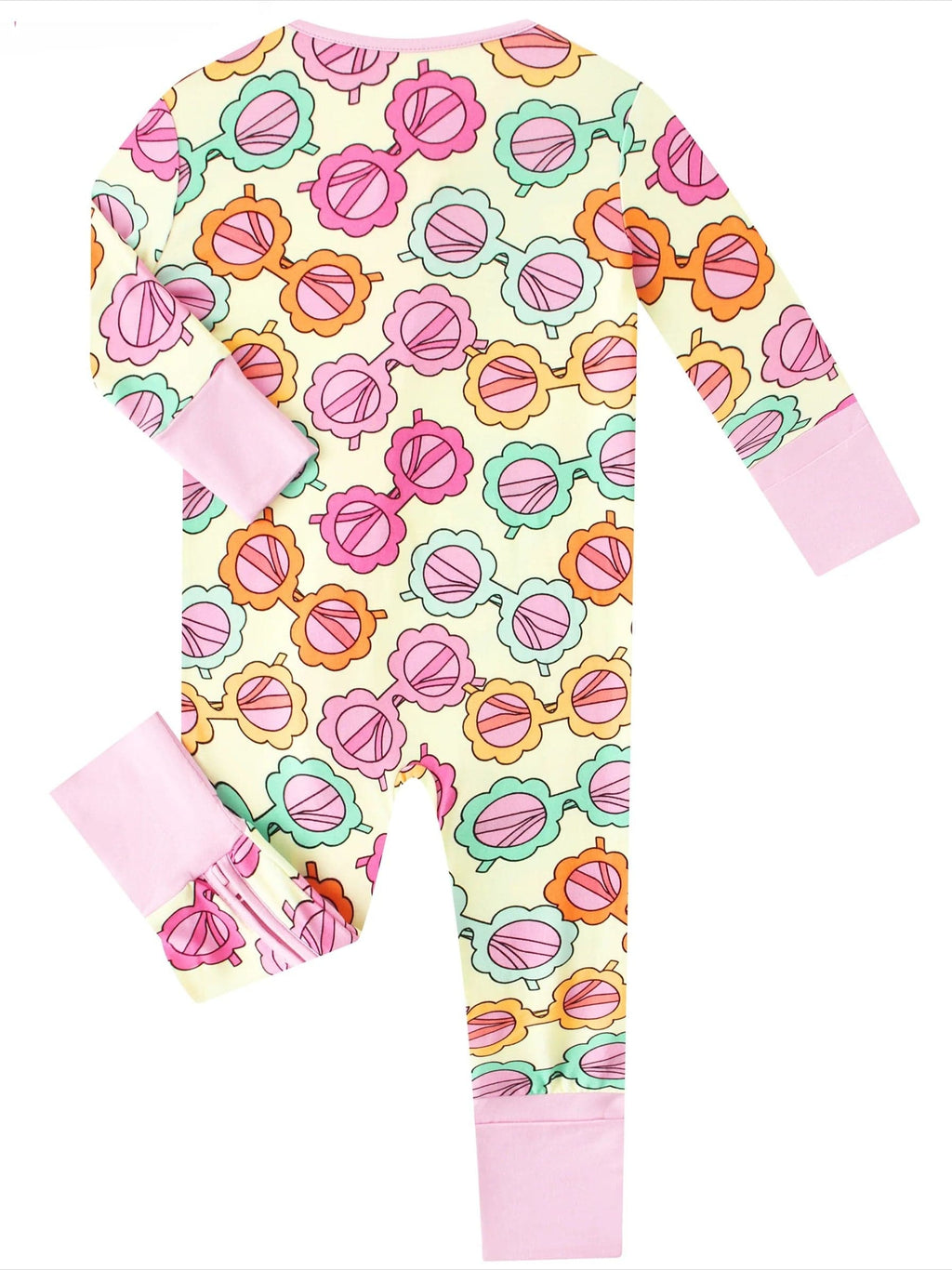 Charlies Project Kids Posh TOT Sassy Shades Bamboo Baby Convertible Zippy Romper — detail close-up