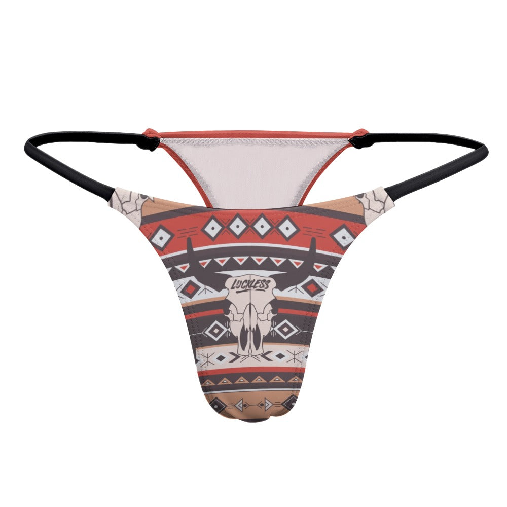 Luckless Outfitters Longhorn Yoga Thong — fabric or material detail