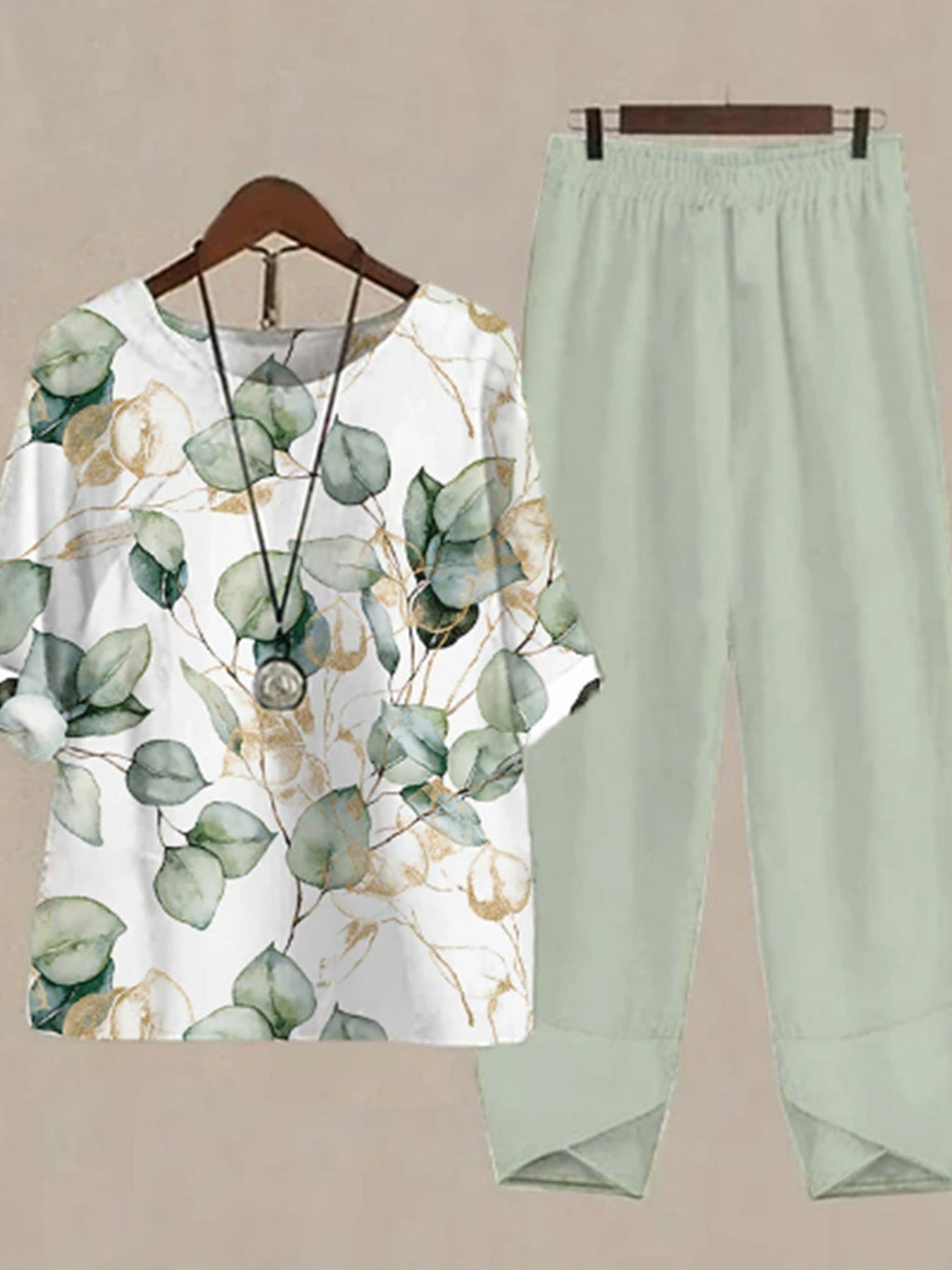 Printed Half Sleeve Top and Pants Set