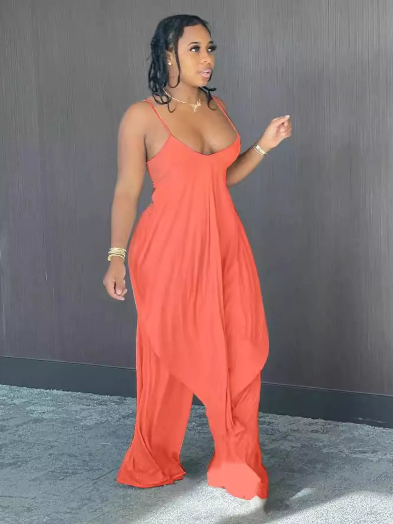 Full Size Asymmetrical Hem Cami and Pants Set Plus Size