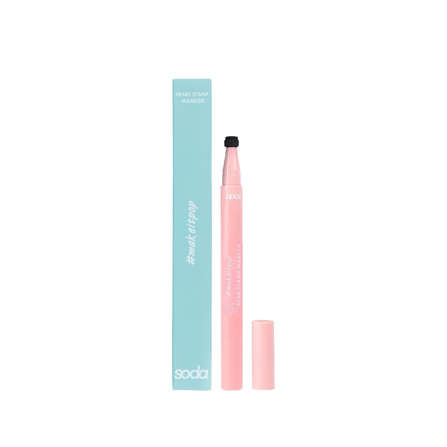 Soda Stamp Marker Eyeliner - Precise, Unique Designs, Star-Shaped Stamp
