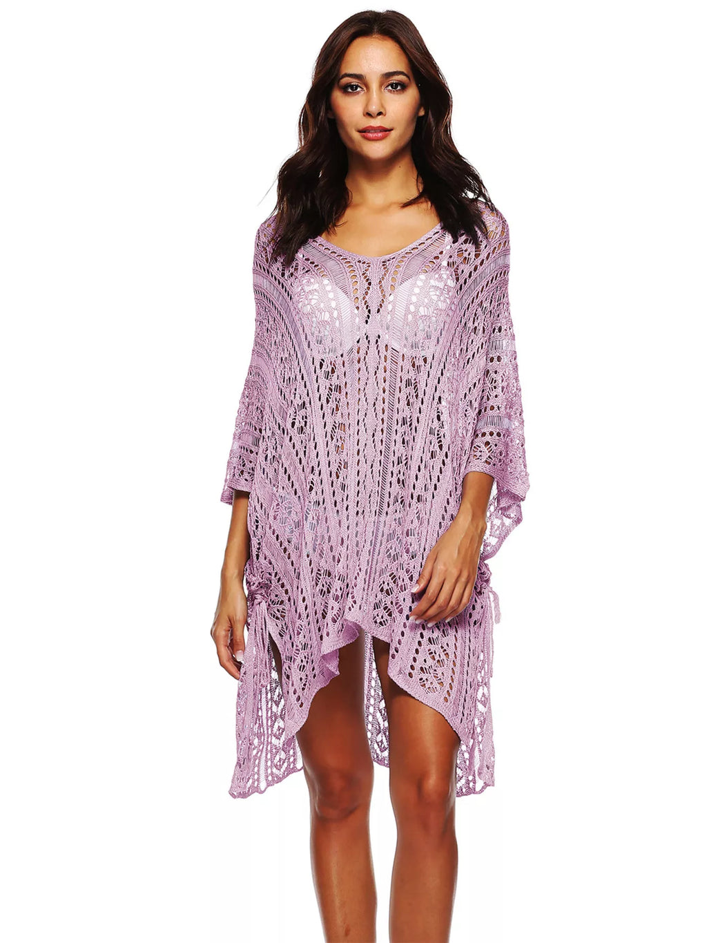 Crochet Knit V-Neck Cover-Up