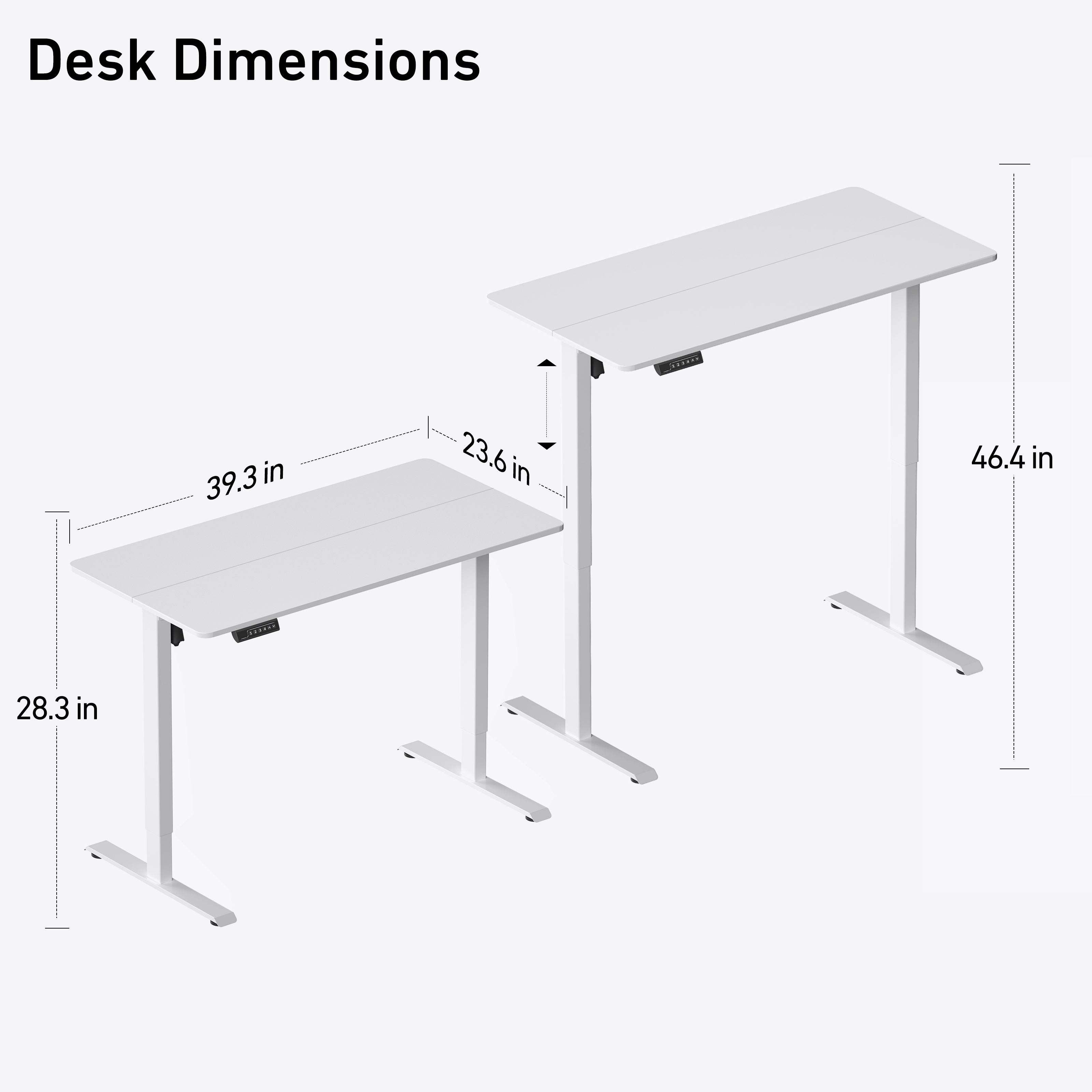 DeerRun®Electric Standing Desk, 39 x 23 Inches Height Adjustable, view 9