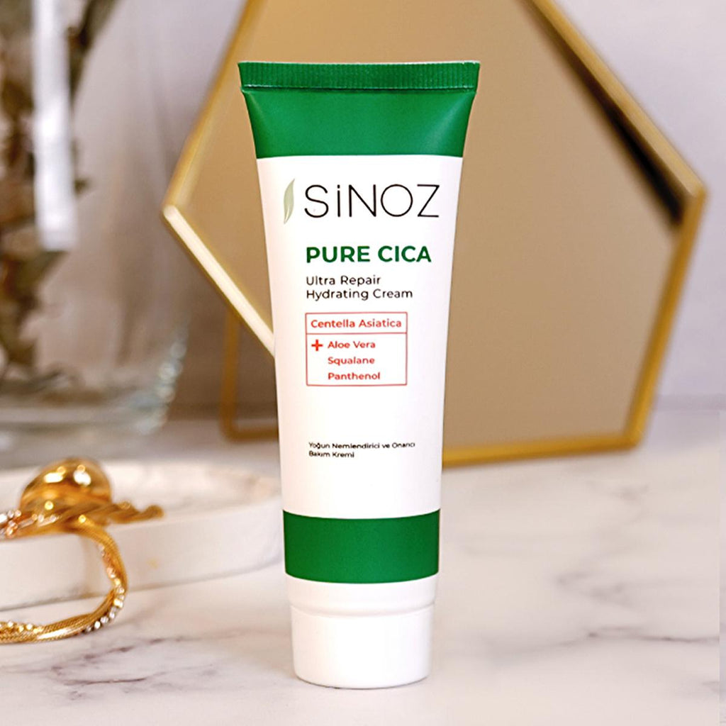 Sinoz Pure Cica Cream: Intensive Hydration & Repair - Soothing Centella Asiatica, Squalane & Aloe Vera -  Sensitive Skin Moisturizer, Post-Procedure Care