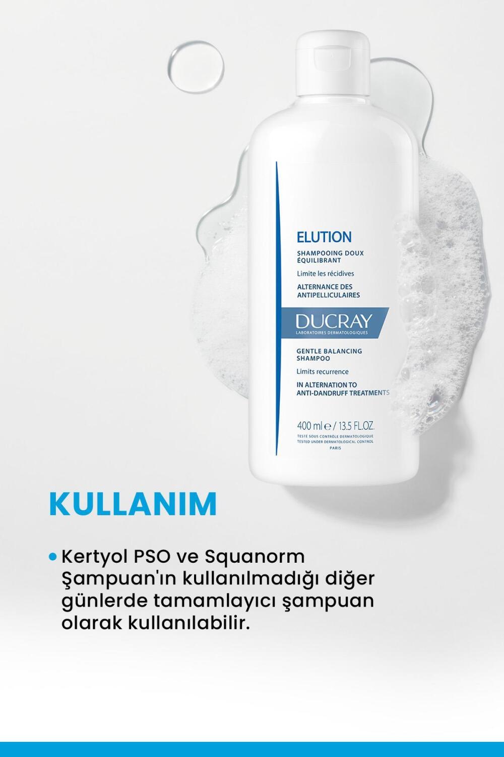 Ducray Elution Gentle Balancing Shampoo 400 ML - Gentle, Balancing, and Soothing for Sensitive Scalps