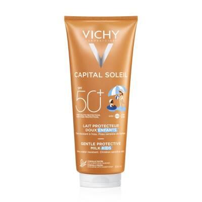 Vichy Capital Soleil Kids SPF 50+ Sunscreen: Broad Spectrum Face & Body Sun Protection, Water Resistant, Sensitive Skin Formula, 10.14 fl oz