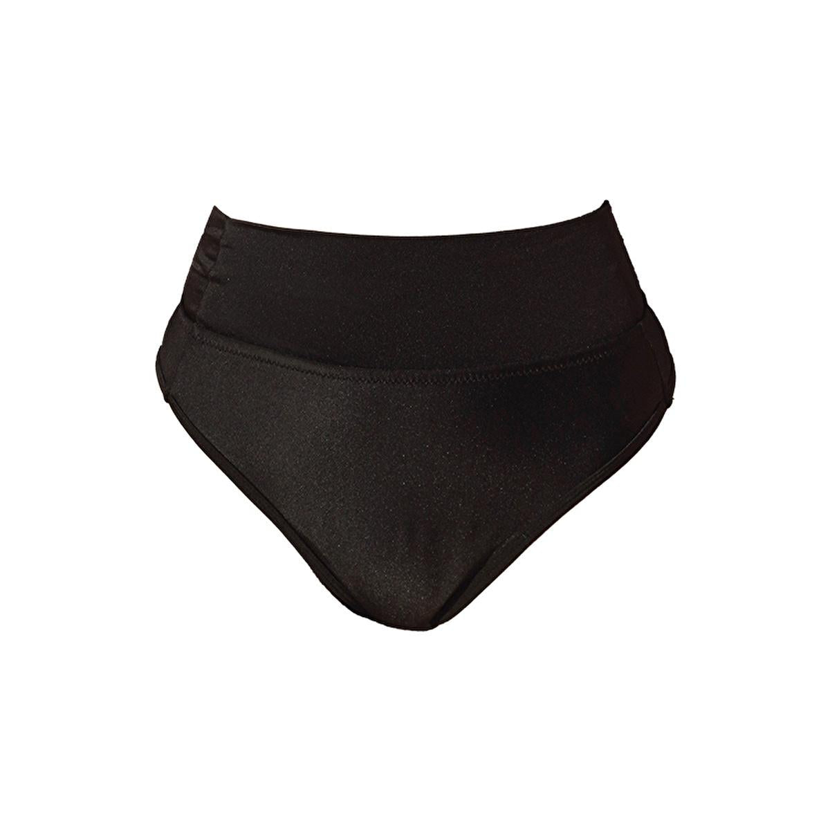 Pedkini Black High Waisted Period Swimwear Bikini Bottom: Leakproof Protection for Worry-Free Swimming During Menstruation