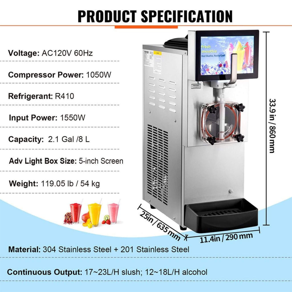 8L Commercial 1050W Single Frozen Margarita Ice Slushy Drink Maker Machine (SAK94026) – SAKSBY WHOLESALE, view 12