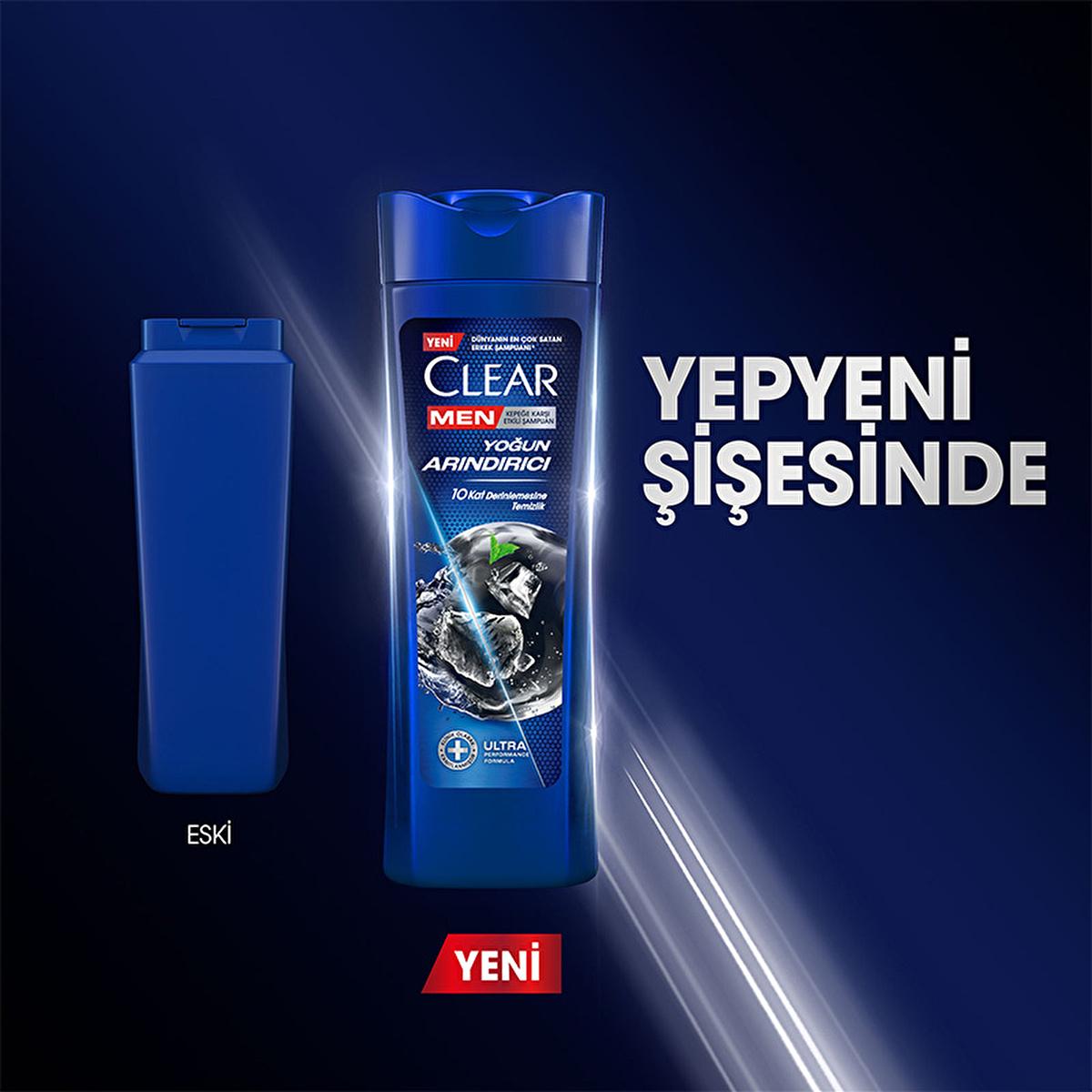 Clear Men: Intense Clean Anti-Dandruff Charcoal Shampoo - Deeply Cleanses Oily, Itchy Scalp & Controls Dandruff for Men - 11.83 fl oz