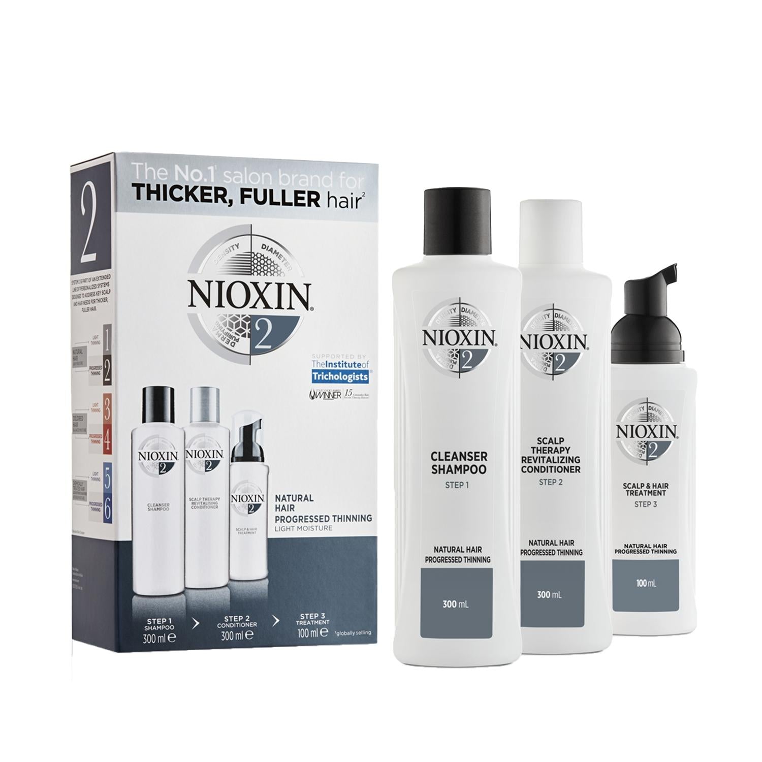 Nioxin Hair Care Set for Natural Hair - Intensive Hair Loss Solution, Large Size