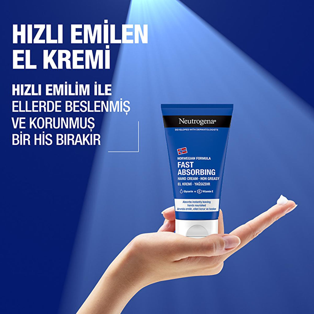 Neutrogena Norwegian Formula Quick Absorbing Hand Cream - Non-Greasy, Moisturizing Hand Moisturizer for Dry Hands