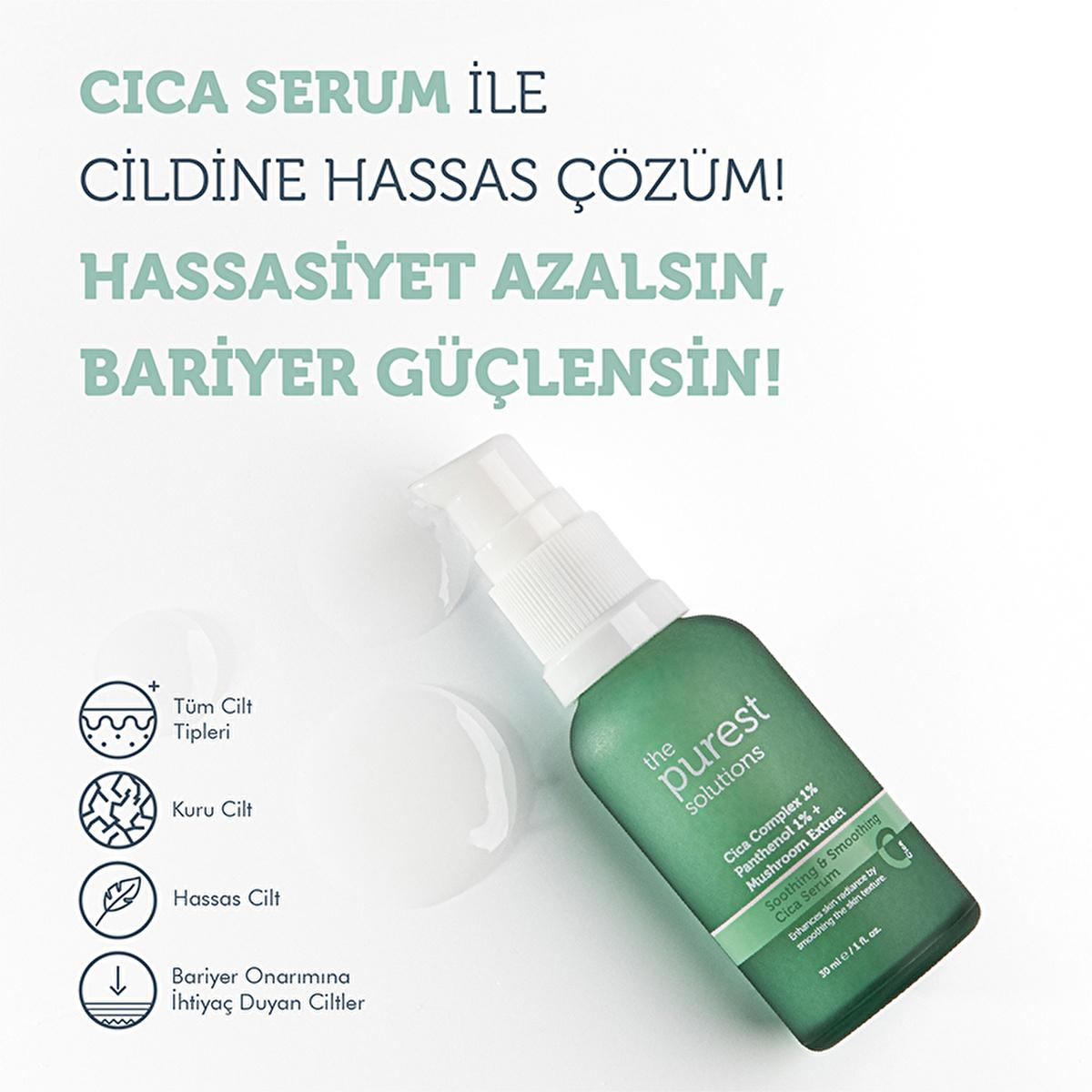 The Purest Solutions Cica Serum: Soothe & Repair Sensitive Skin, Reduce Redness, Deep Hydration - Best Skin Barrier Repair Facial Serum