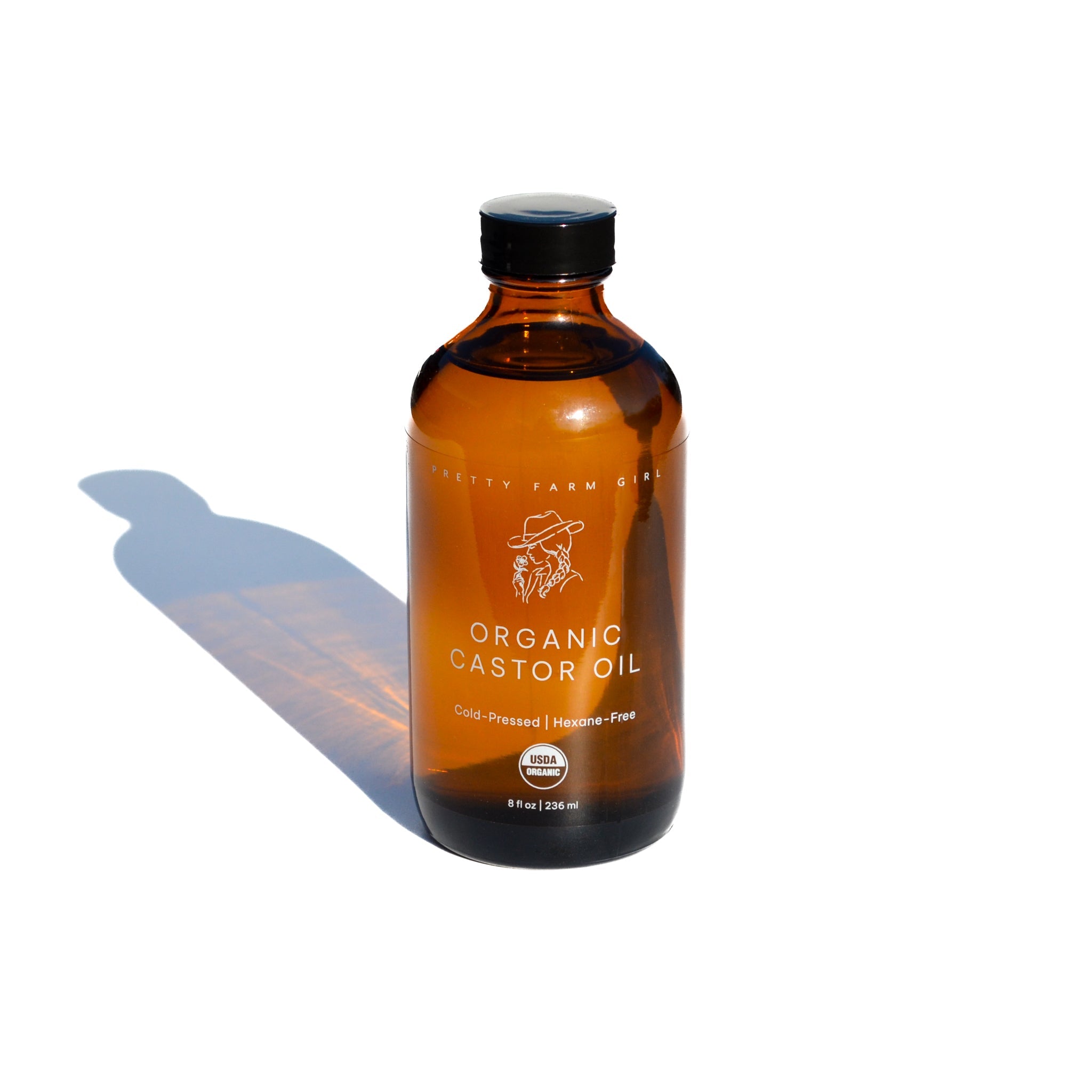 Pretty farm girl Pure Organic Cold Pressed Hexane-Free Castor Oil — packaging