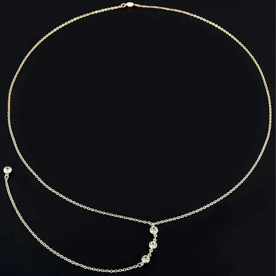 8Pcs Sexy Body Chain Belly Waist Chain Necklace Summer Beach Bikini Bra Body Jewelry for Women Gold Tone