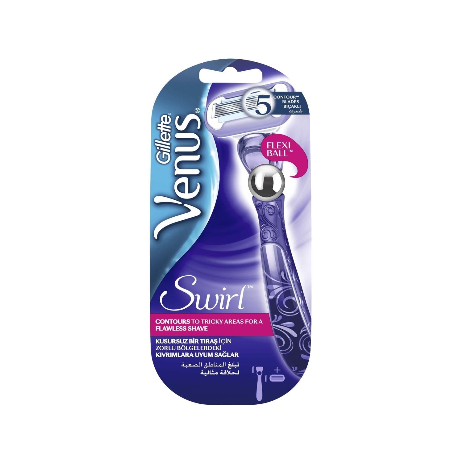 Gillette Venus Swirl Women's Razor with Replaceable Blades - Safe and Efficient Shaving for Women