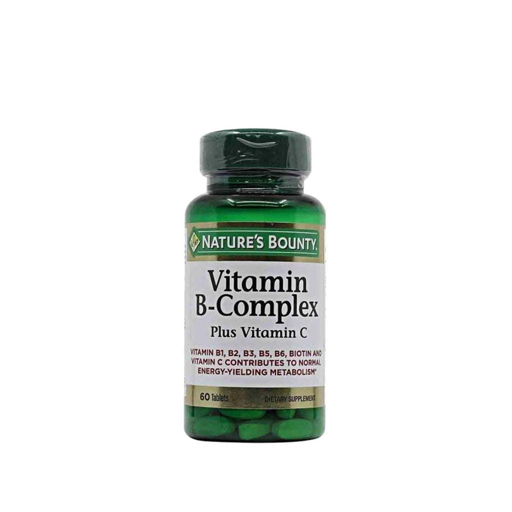 Nature's Bounty Vitamin B-Complex Plus Vitamin C Supplement - 60 Tablets - Immune System Support & Energy Boost