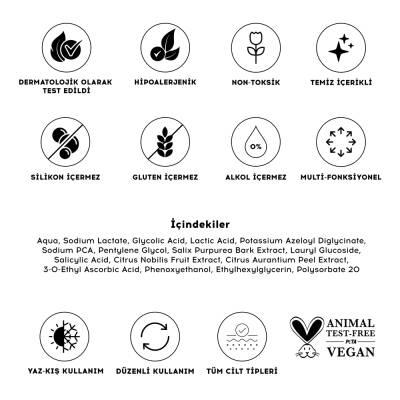 Cream Co. AHA/BHA Vitamin C Daily Toner - 200ml, Vegan, Cruelty-Free, Dermatologically Tested