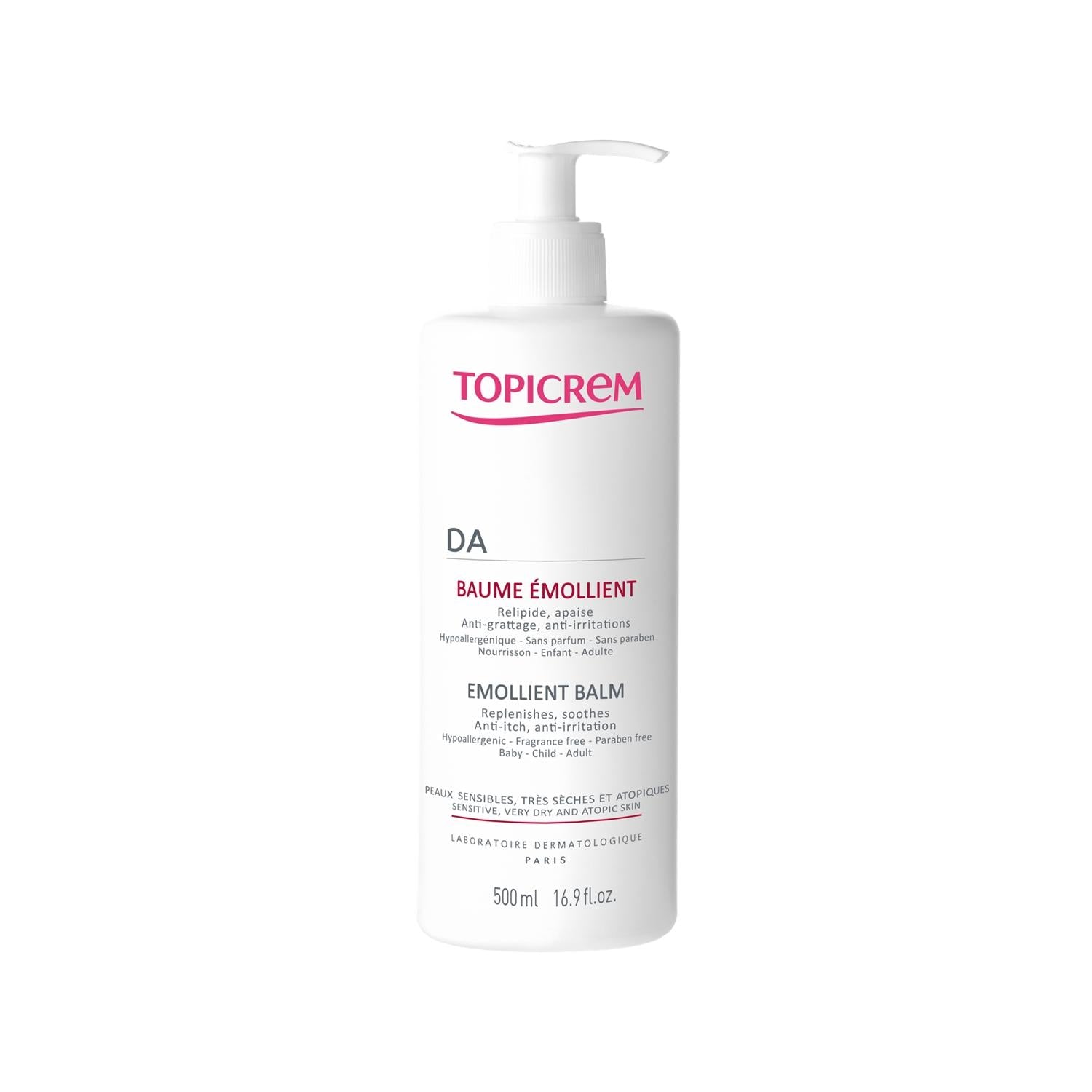 Topicrem DA: Deeply Moisturizing & Nourishing Body Cream for Dry, Sensitive Skin (500ml) | Emollient Body Moisturizer
