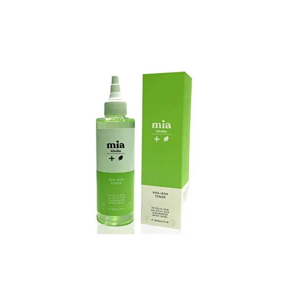 Mia Klinika Facial Toner with AHA BHA - Pore Minimizer, Acne Treatment, and Skin Exfoliant for Oily Skin - 6.76 fl oz