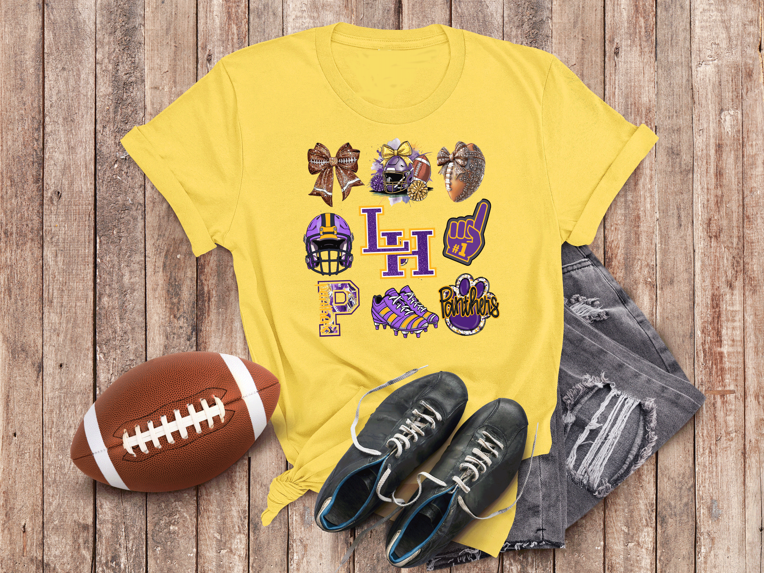 A Blessed Texas Mess Boutique Custom Coquette Bow Shirt, Kids Shirt ,Cute Football Toddler Shirt, Girls… — construction detail
