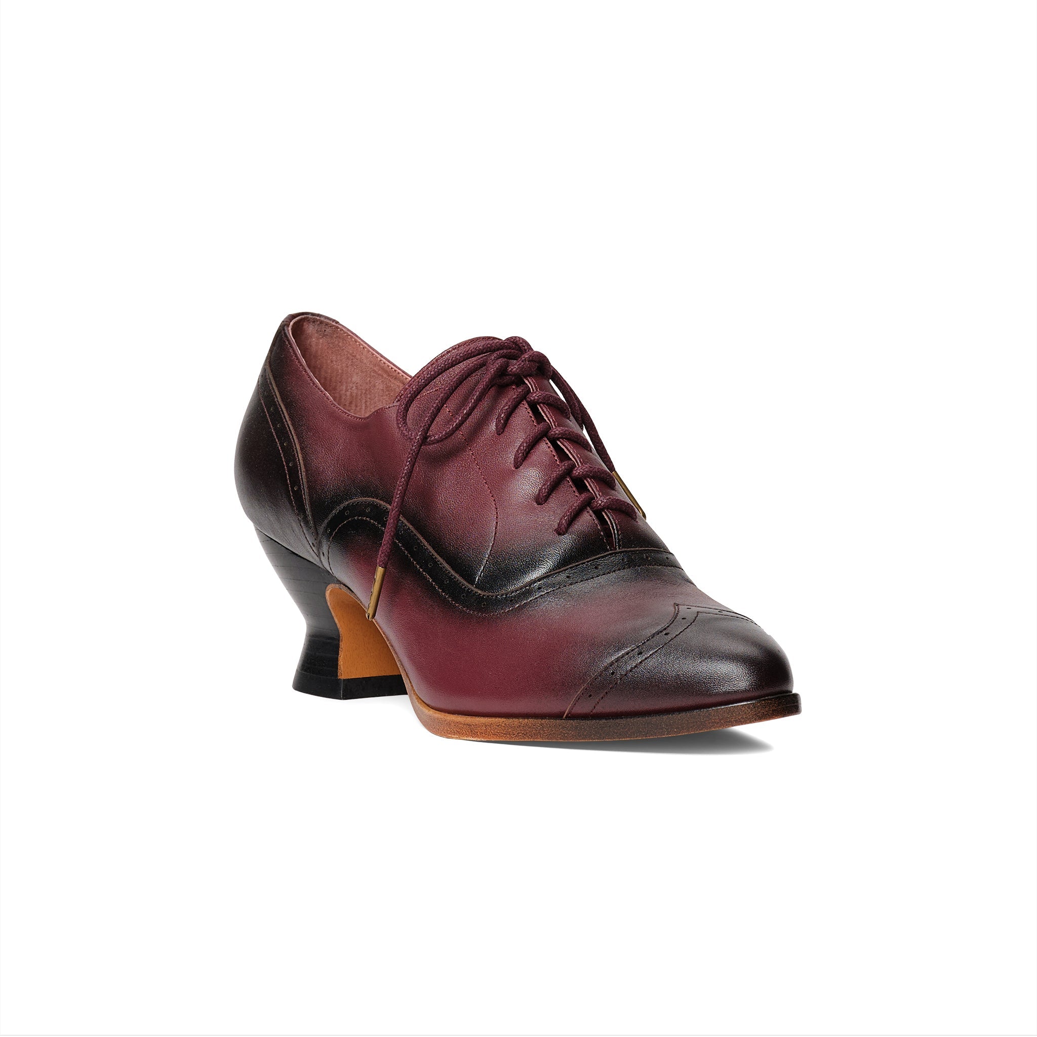 American Duchess Londoner Edwardian Oxfords (Cherry) — detail and construction