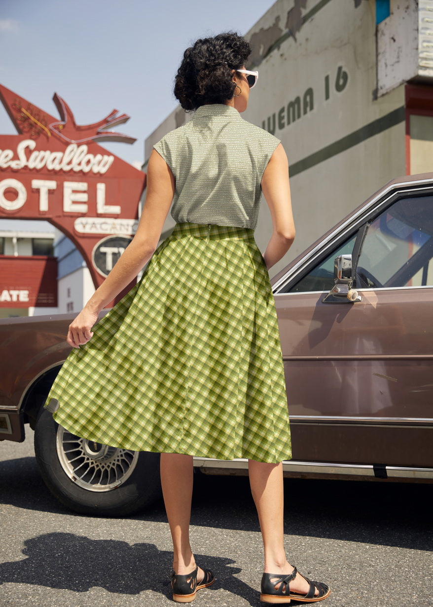 Green Plaid Doris Skirt