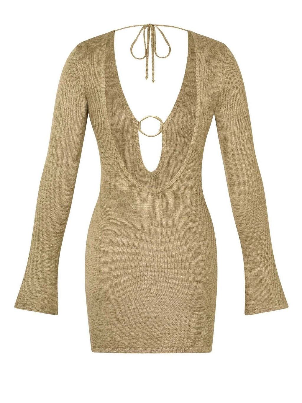 Sheer Knit Mini Cover-Up Dress