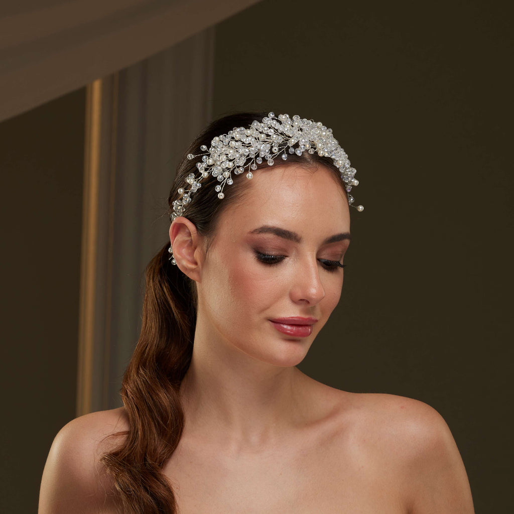Elegant Bridal Hair Jewelry with Pearls – Bridal Port, view 2