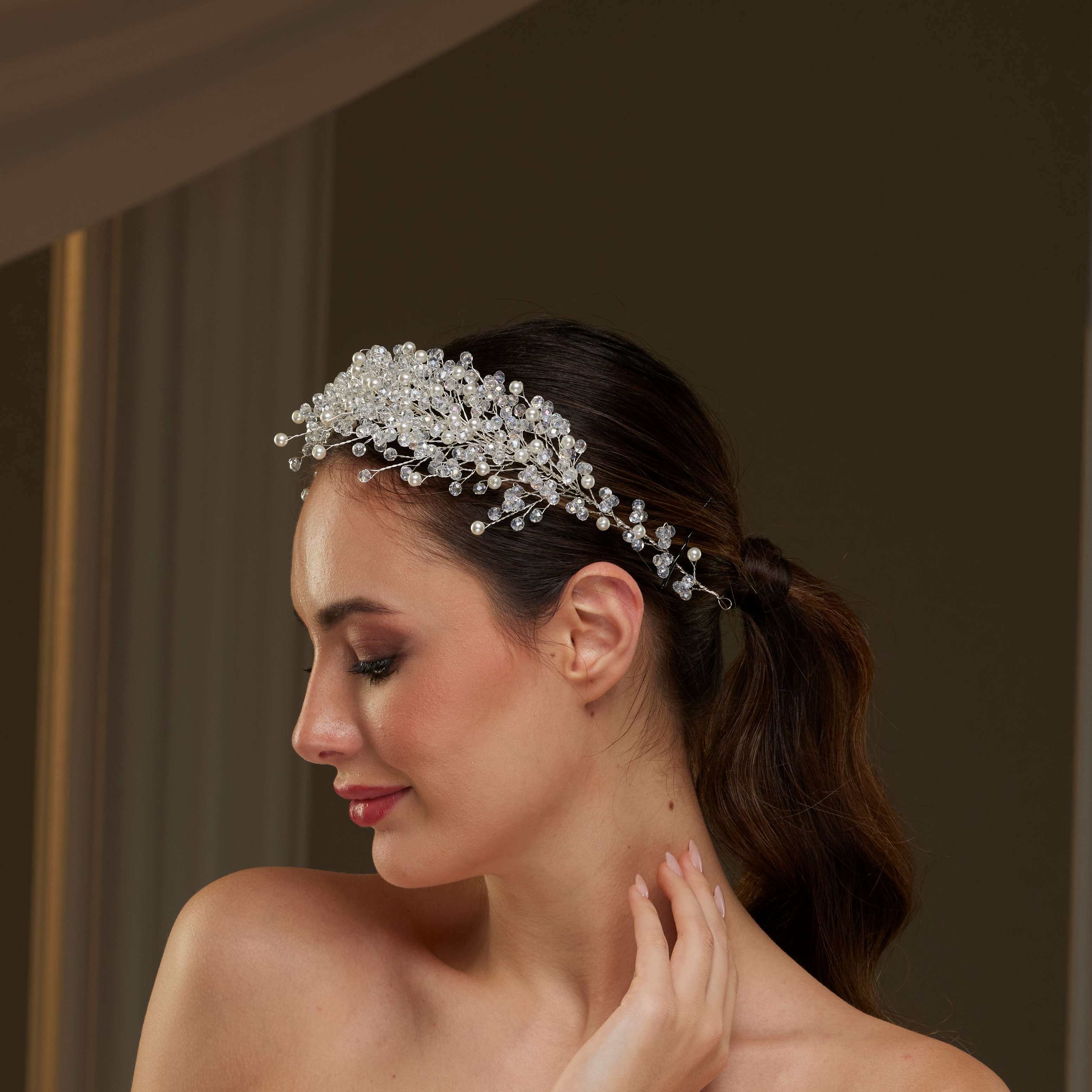 Elegant Bridal Hair Jewelry with Pearls – Bridal Port, view 5