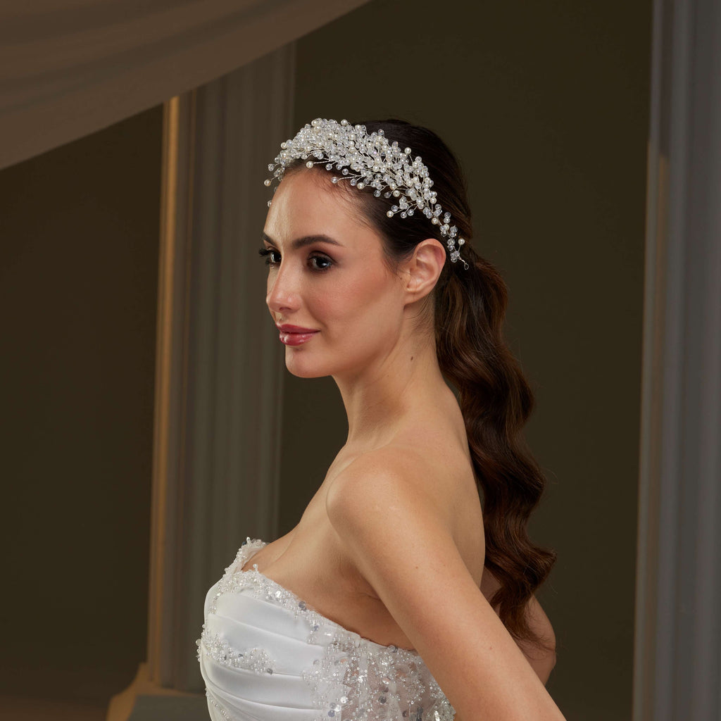 Elegant Bridal Hair Jewelry with Pearls – Bridal Port, view 6